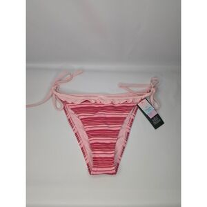 Wild Fable Striped Side-Tie Bikini Bottom Pink Medium NWT